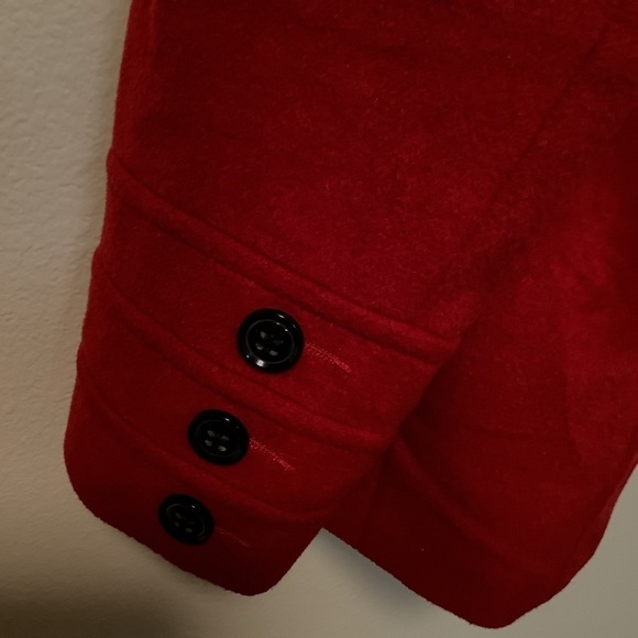 ST John’s Bay Women’s 3X red 70% wool 20% nylon 10% 18W cashmere red pea coat - Picture 4 of 11